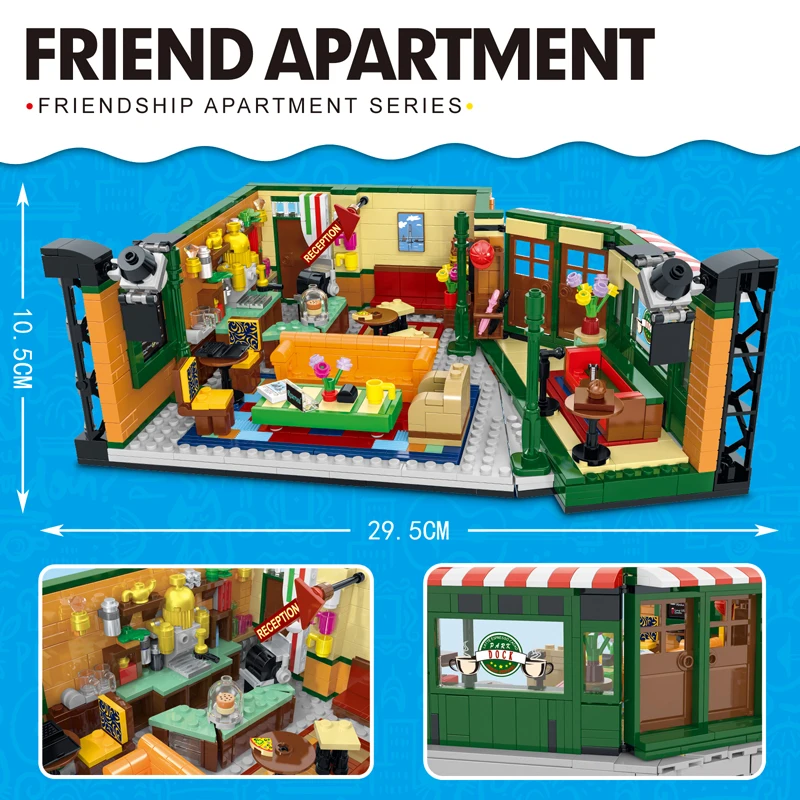 

New 1228pcs Good Memories Friends Central Perk Cafe Building Blocks Compatible Legoingly 21319 Bricks with Figures Toys for GIft