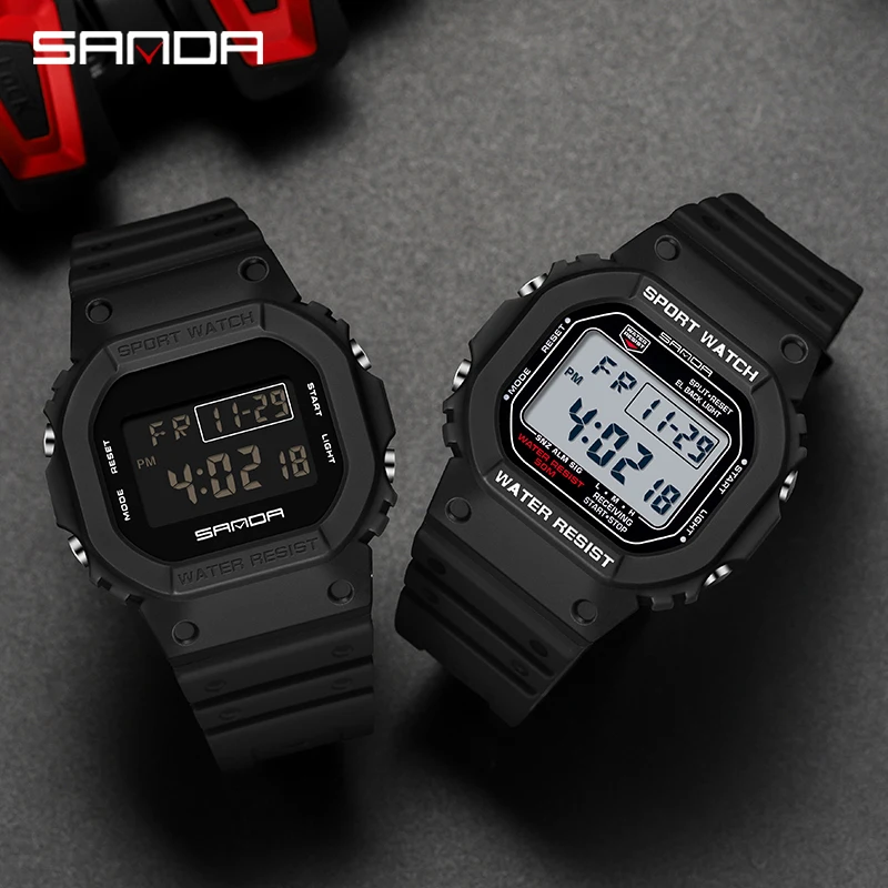 SANDA G Style Digital Watch Men Outdoor Waterproof Sports Wrist Watches For Men Running Stopwatch Military LED Electronic Clock 2