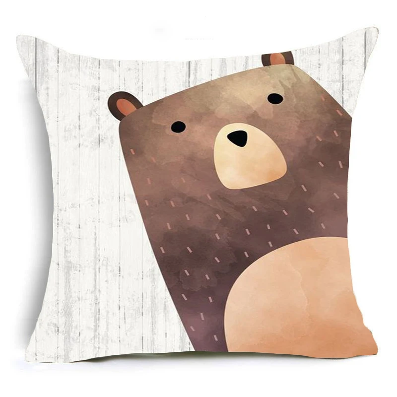ZENGIA Boho лесной животные наволочка медведь лиса Лес Животные Детская наволочка декоративные подушки для подарка на день рождения - Цвет: 10