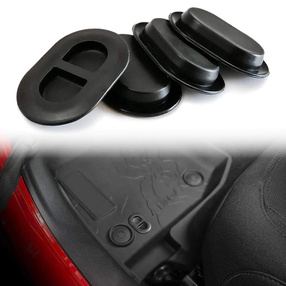 Car Floor Mat Drain Plug Stopple Durable Rubber Protector Hole Cover Cap for Jeep Wrangler JL-Cleaning Accessories