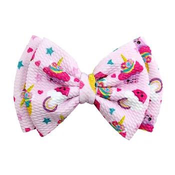 

free shipping 8pcs 6'' Double Layer Hair Clips cake unicorn Hair Bows Barrette happy birthday For Women DIY Girls Hair 02