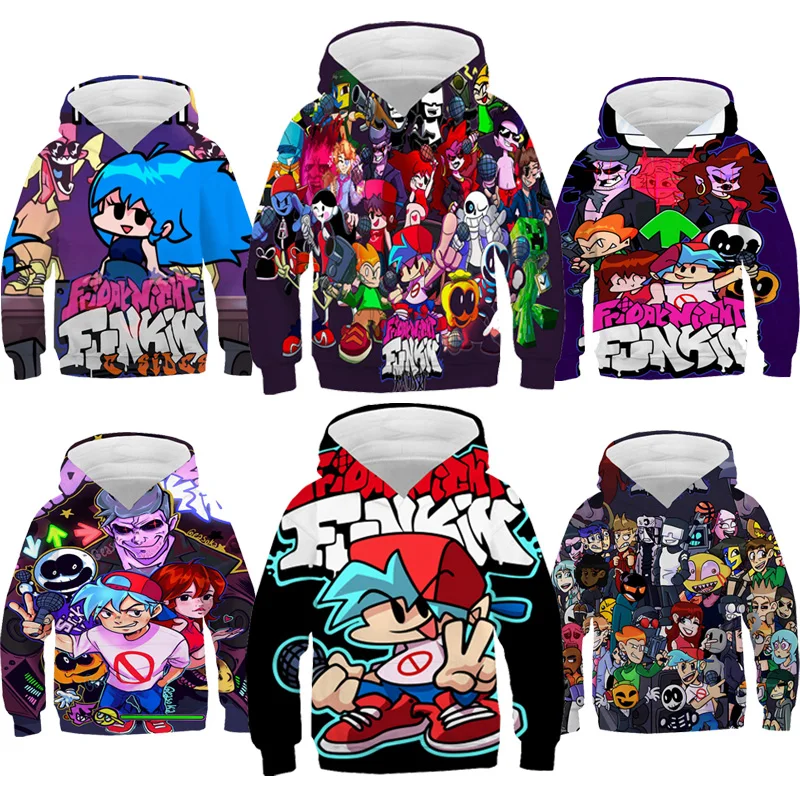 

Kawaii 3D Print Friday Night Funkin Hoodies Children Sweatshirt Trendy Streetwear Kids Clothes Hot Game Oversized Pullover Tops