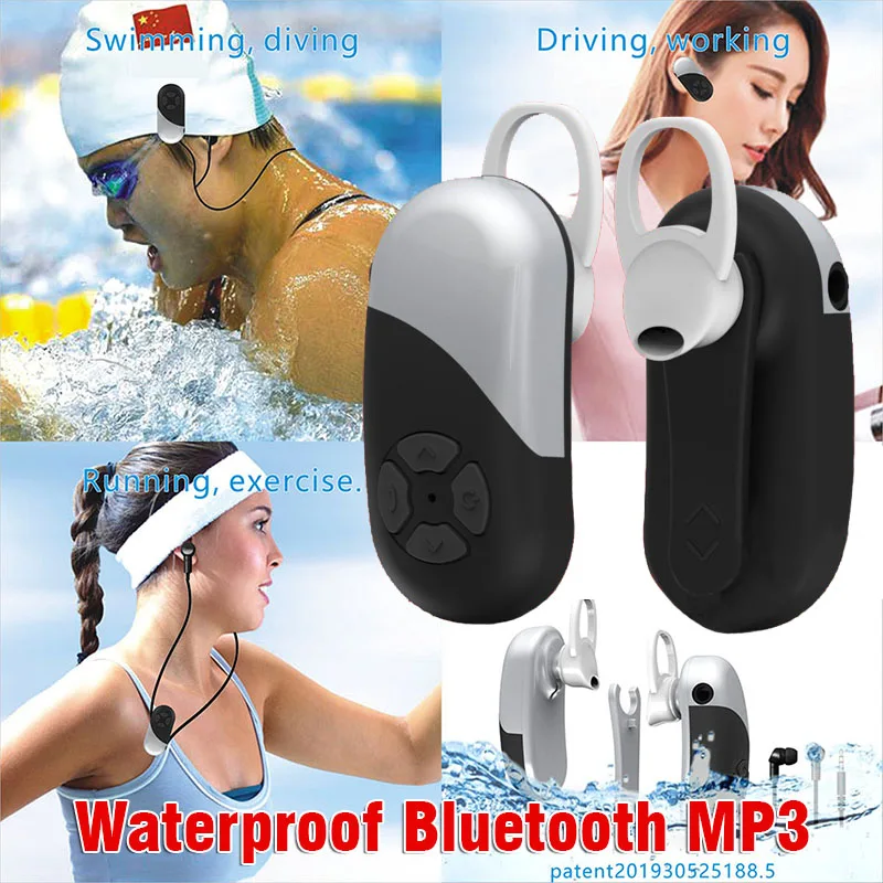 Водонепроницаемая Bluetooth гарнитура с MP3 плеером 8 ГБ беспроводные наушники для