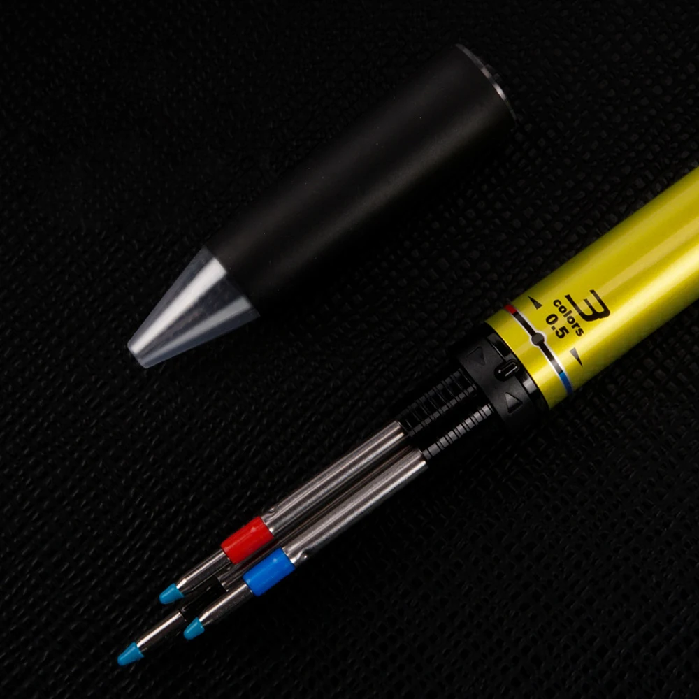 일본 UNI 다기능 프레스 3 색 지울 수 있는 펜 URE3-500, 0.5mm 한정 회전 코어, 학생 사무실