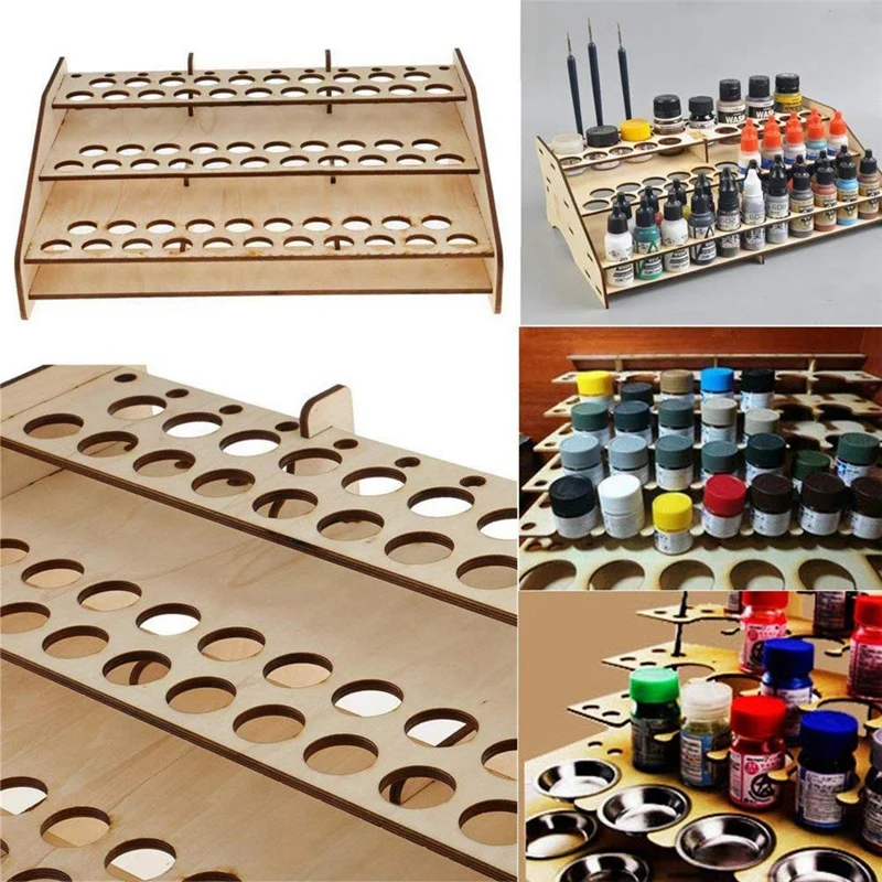 PPYY NEW-Paint Bottles Rack DIY Paint Brushes Display Rack Storage Stand,Painting Brushes Tray Modular Tool