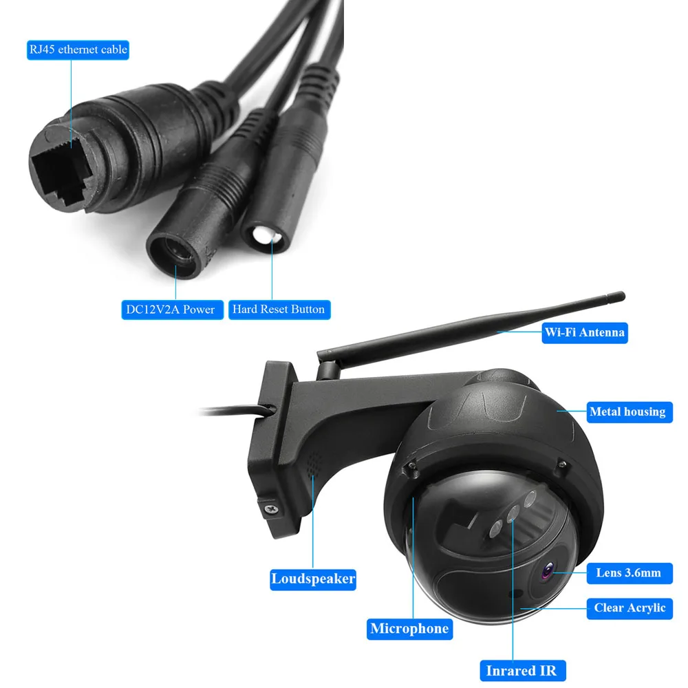 US $59.99 Hd 5mp Auto Tracking Speed Dome Wifi Ip Camera Spinning 2mp Onvif P2p 128g Tf Card Slot Audio Talk Wireless Surveillance Camera