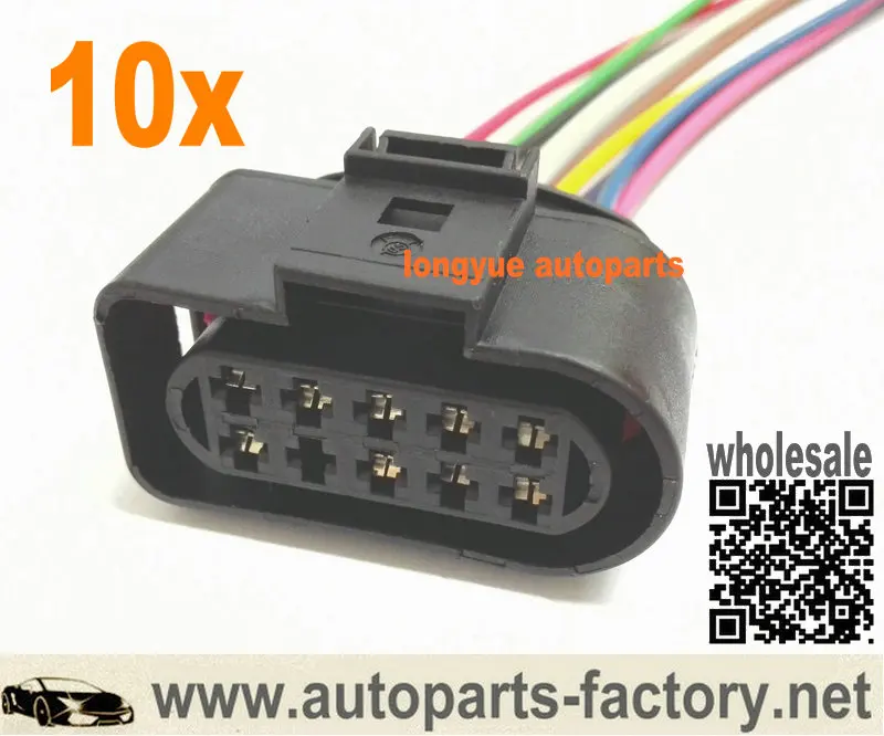 

Longyue 10 шт. электрическая вилка RH для Audi A6 C5 3,0 2003 VW,Seat, Skoda 1J0973735 1J0 973 735