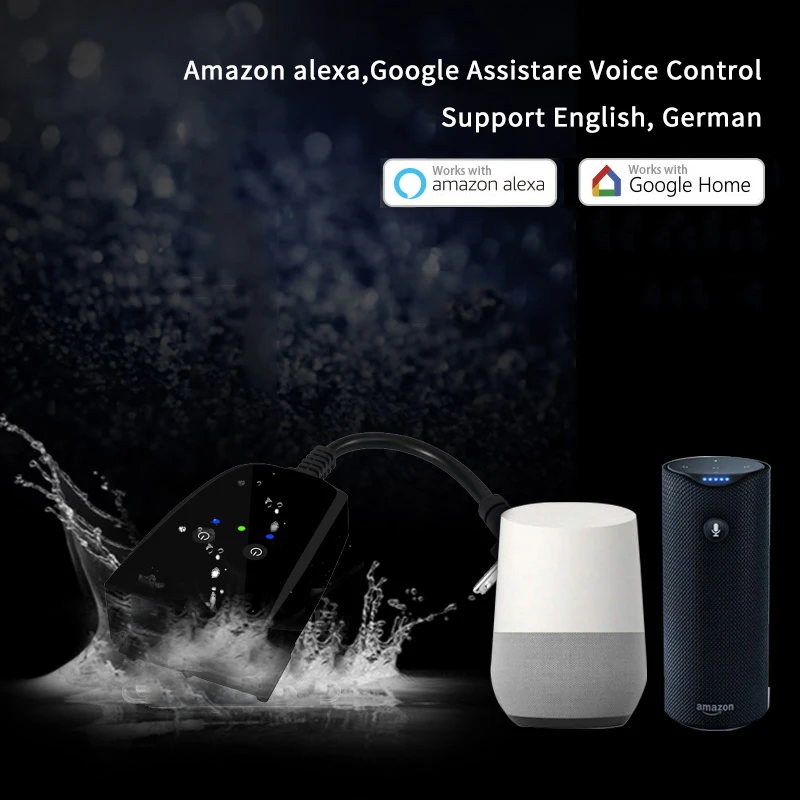 15A EU US UK вилка уличная умная вилка наружная Wi-Fi розетка с 2 розетками с Alexa и Google Home Беспроводная с пультом дистанционного управления