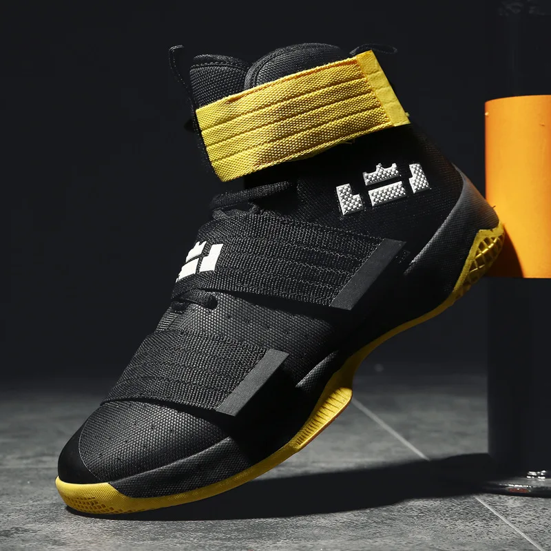 black yellow Модная баскетбольная обувь студенческие баскетбольные ботинки Джордан обувь Джеймс Баскетбольная обувь - Цвет: black yellow