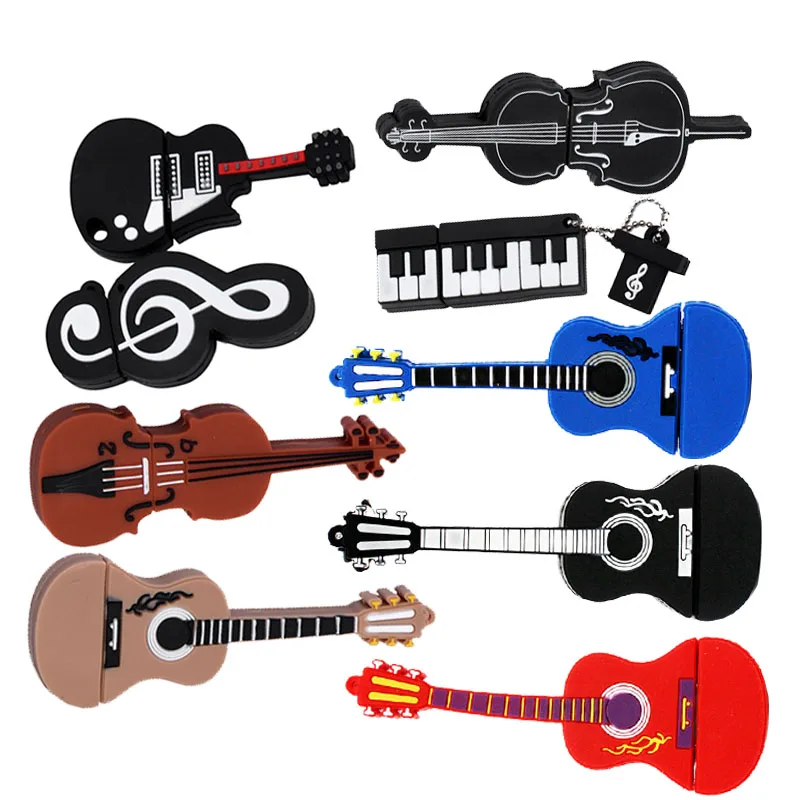 Gitarren-USB-Stick 8GB – Lustiger USB 2.0 Stick In Gitarrenform, Schwarz