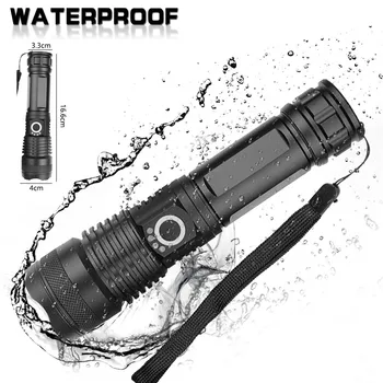 

Led Flashlight Ultra Zoomable Bright Torch XHP50 Camping Light 5 Modes Waterproof Bicycle Light Use 18650 Battery