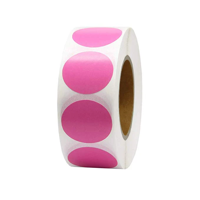 Pink 500 шт. 1 дюйм Цвет кодирования горошек этикетка наклейки детские игрушки украшения учитель наклейки Цвет Фул записи Бумага этикетки из водонепроницаемого материала - Цвет: Pink