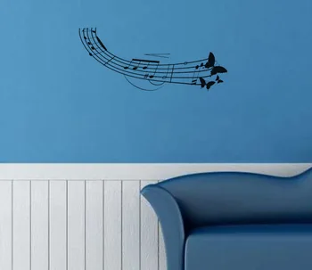 

Creative Butterfly and Notes Wall Stickers Cartoon Animal Music Art Decals for Kdis Rooms Bedroom Living Room Home Decor DC0546
