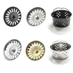 2022NEW Kitchen Sink Strainer Plug Water Basin Sink Drain Filter Basket Draine Accessories 304 Stainless Steel Black