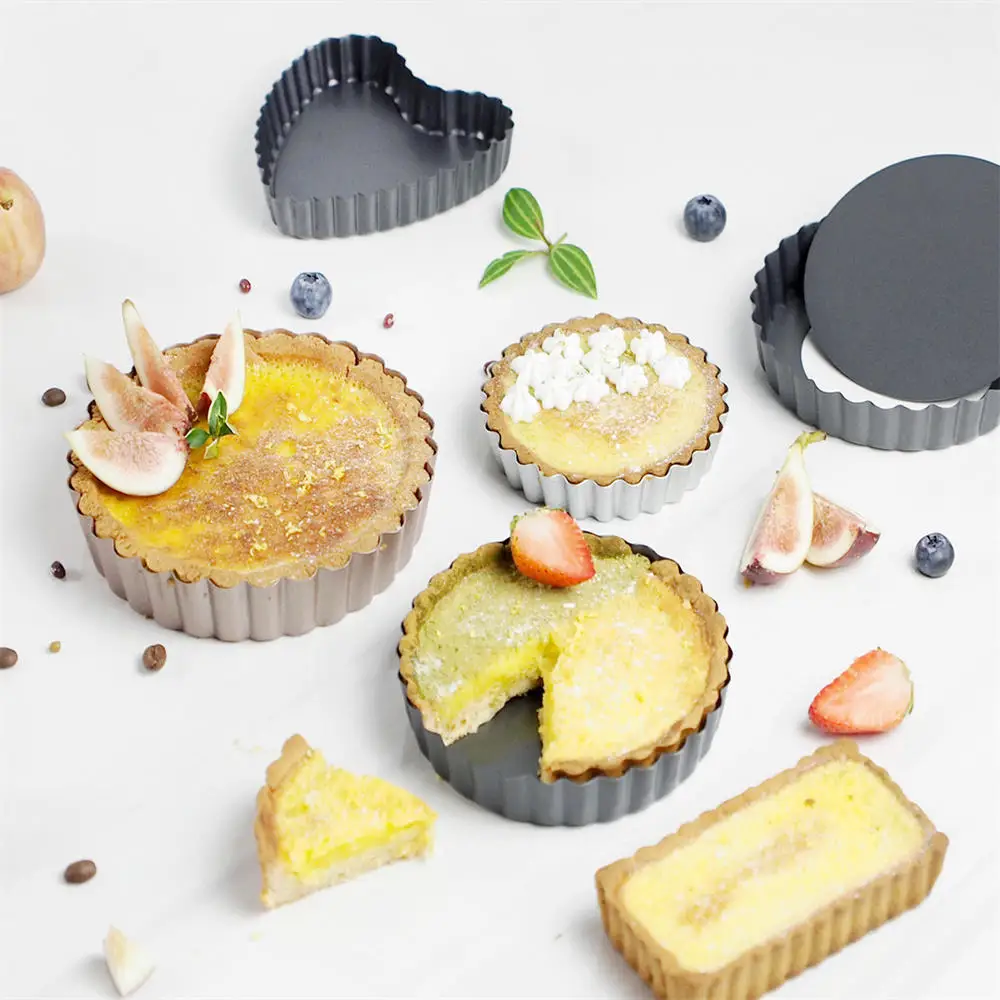 

American Style Live Bottom Baking Pan Non-stick Coating Chrysanthemum Pie Pan Egg Tart Pan Pizza Pan Baking Accessories