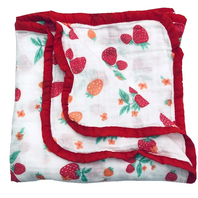 Детское муслиновое одеяло из хлопка с четырьмя/шестью слоями, супер удобное Пеленальное Одеяло для новорожденных, детское банное полотенце - Цвет: Four Layer 14