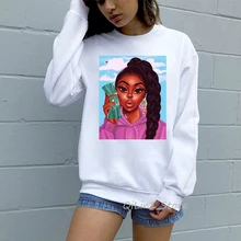 Sudadera mujer make money not friends melanin poppin hoodies women black girls funny hoodie 90s oversized vogue sweatshirts