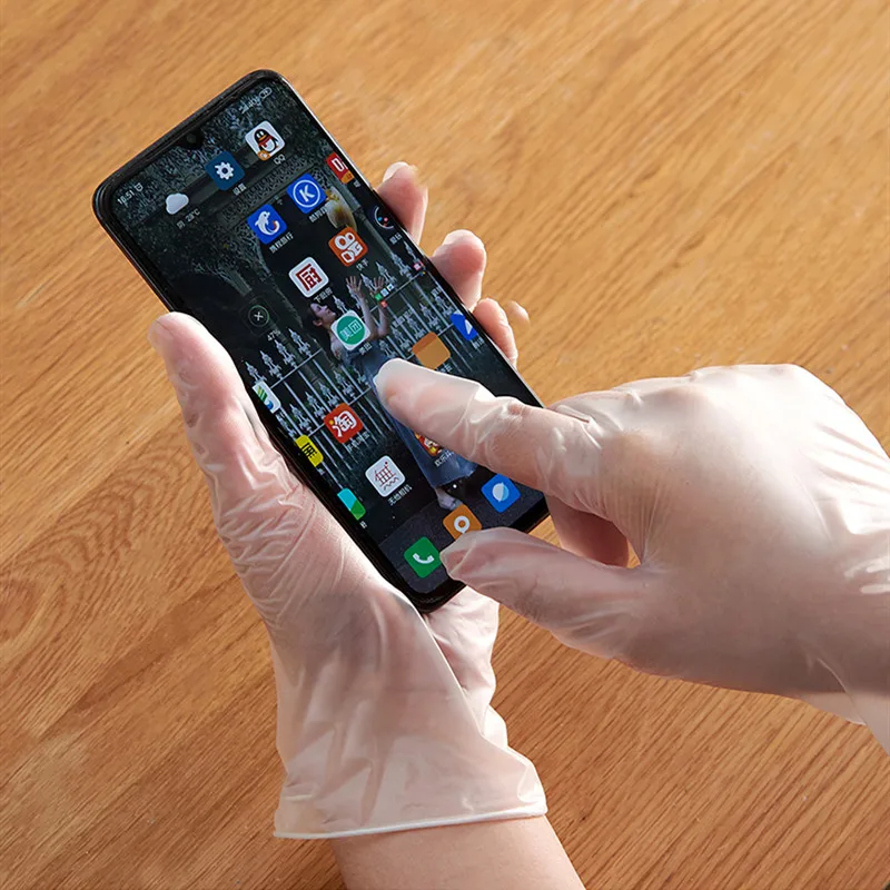 

Disposable Gloves PVC Dish Washing Golves No Dust Kitchen Cleaning Protection Touchable Screen S M L