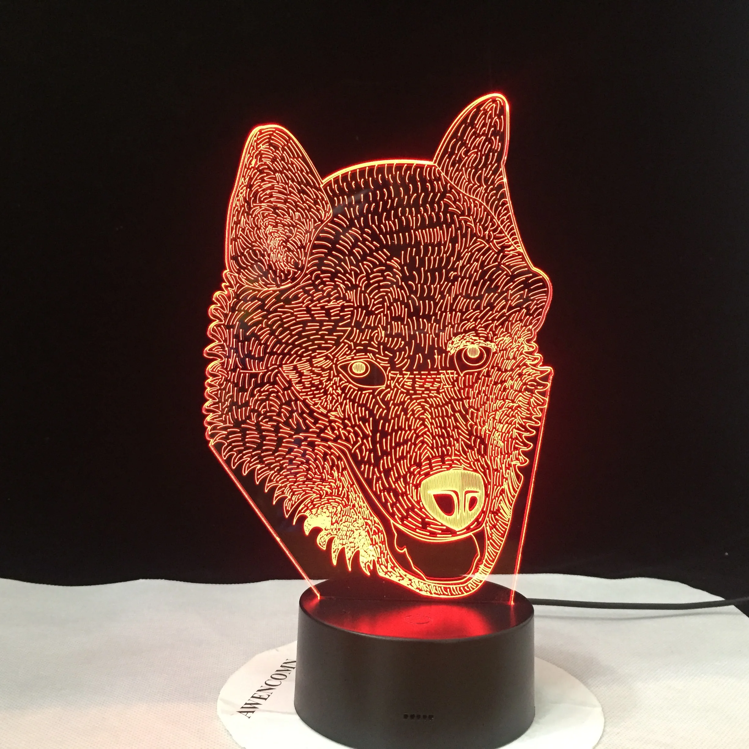 3D светодиодный светильник Husky Dog ночник с 7 цветами Волшебная Панель оптическая