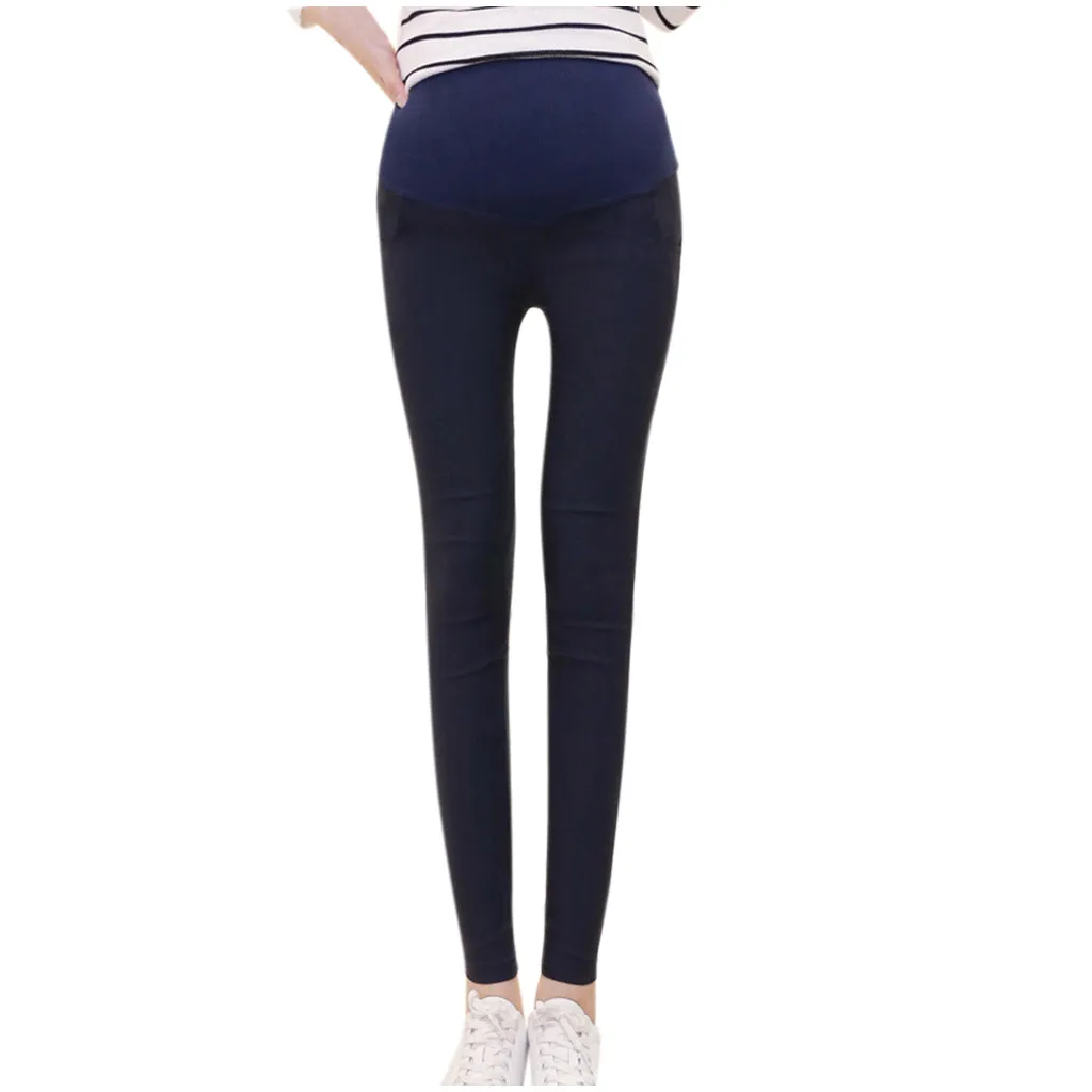 Dark Blue Брюки для беременных; Модная одежда для беременных; женские брюки для беременных; Узкие однотонные женские брюки; Britches Femme Enceinte - Цвет: Dark Blue