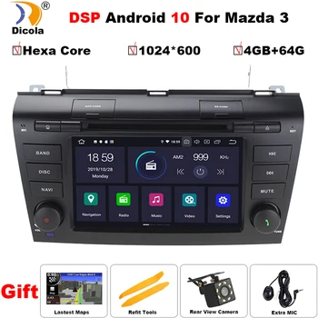 

7" PX6 DSP 4+64G Android 10 2 Din Car Stereo DVD Player Navigation for Mazda 3 Mazda3 2004-2009 with GPS,BT,USB,SWC SD DAB TPMS