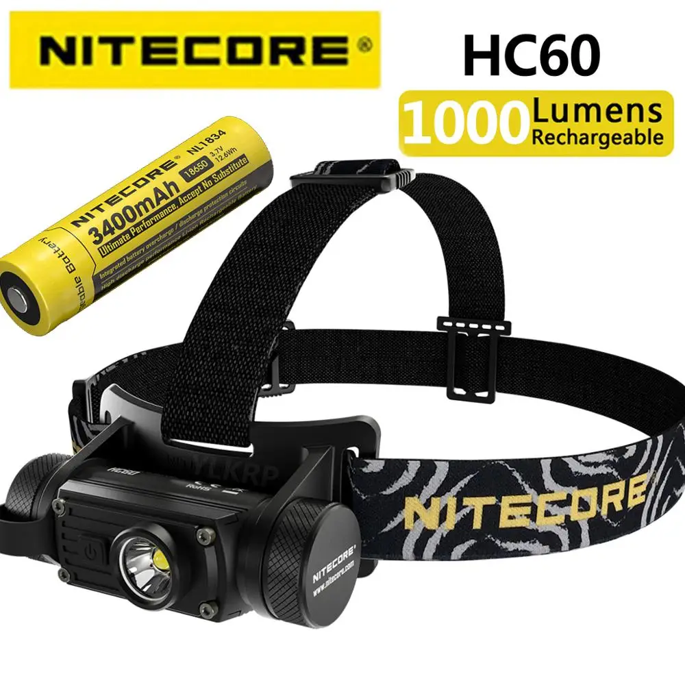 100% Оригинальный NITECORE HC60 1000 люмен таким образом три светильник источник выходы с
