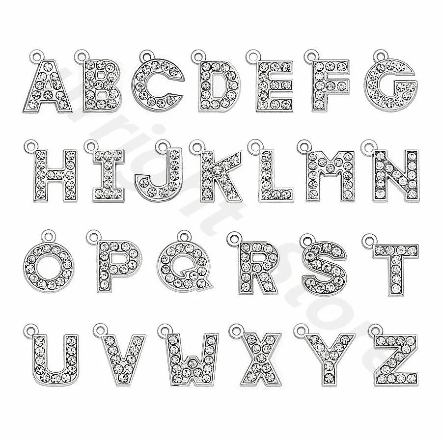 26 шт., 8 мм, A-Z Стразы, плавающие буквы, Подвески, Висячие Подвески, DIY буквы, DIY Подвески, подходят для домашних животных, ошейник, брелок, ожерелье