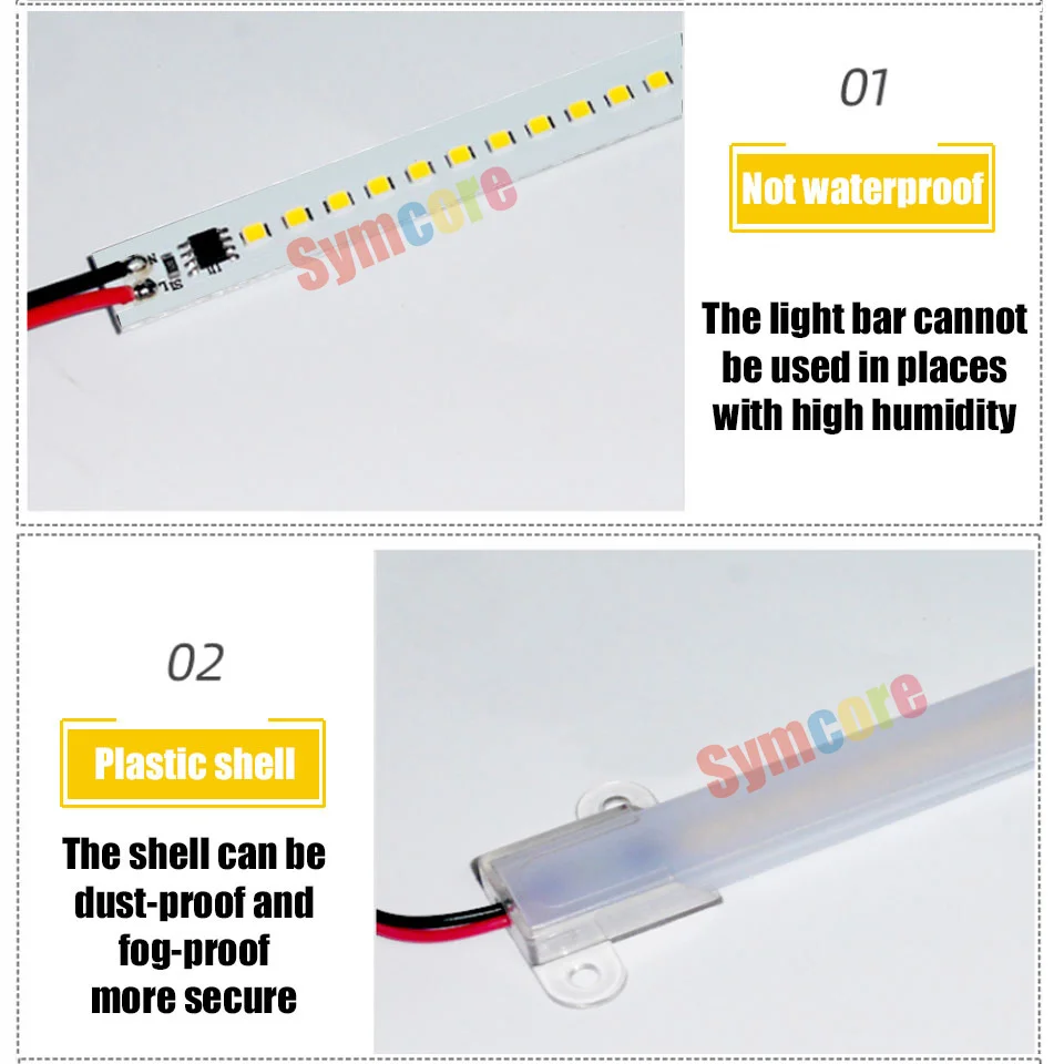 Description Picture 6 of item5pcs 220V LED Bar Light 20cm/40cm/50cm/60cm LED Rigid Strip Energy Saving LED Fluorescent Tube For Showcase light Kitchen Light