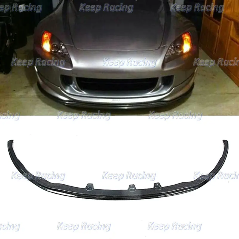 

JDM Style Carbon Fiber Front Lip For Honda S2000 AP1 AP2 Glossy Finish Bumper Splitter Fibre Under Spoiler Racing Auto Bodykit