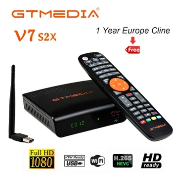 

Digital GTmedia V7 S2X HD Receptor DVB-S2 H.265 HD Decoder provide USB WIFI Europe clines from GT media v7s