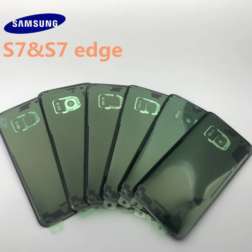 10 шт. Сменные запасные части samsung Galaxy S7 G930 S7 edge G935 Задняя крышка батареи корпус+ Ушная камера стеклянная рамка объектива