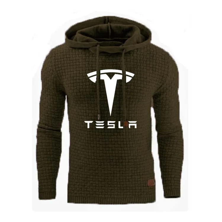 Мужская толстовка с логотипом Tesla повседневная спортивная в стиле хип хоп