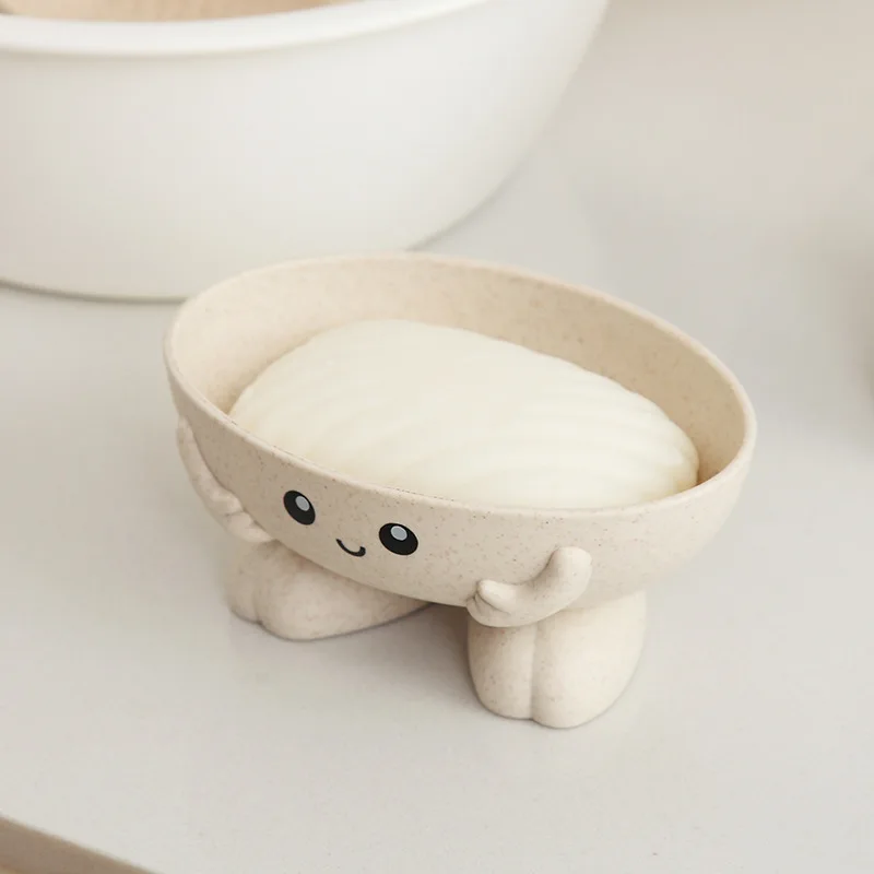 beige Детская игрушка мультяшная форма мыльница с крышкой слив практичная легкая чистка мыльница для ванной комнаты конфетные цвета мыльница коробка - Цвет: beige