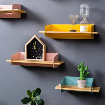 

New 30X15X10cm Wooden Wall Shelf Wall Mounted Storage Home Decor Rack Organization Bedroom Kitchen Room DIY Wall Decoration Hold
