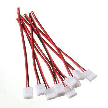 

10Pcs PCB Cable 2 Pin LED Strip Connector 3528 Single Color Adapter 8mm