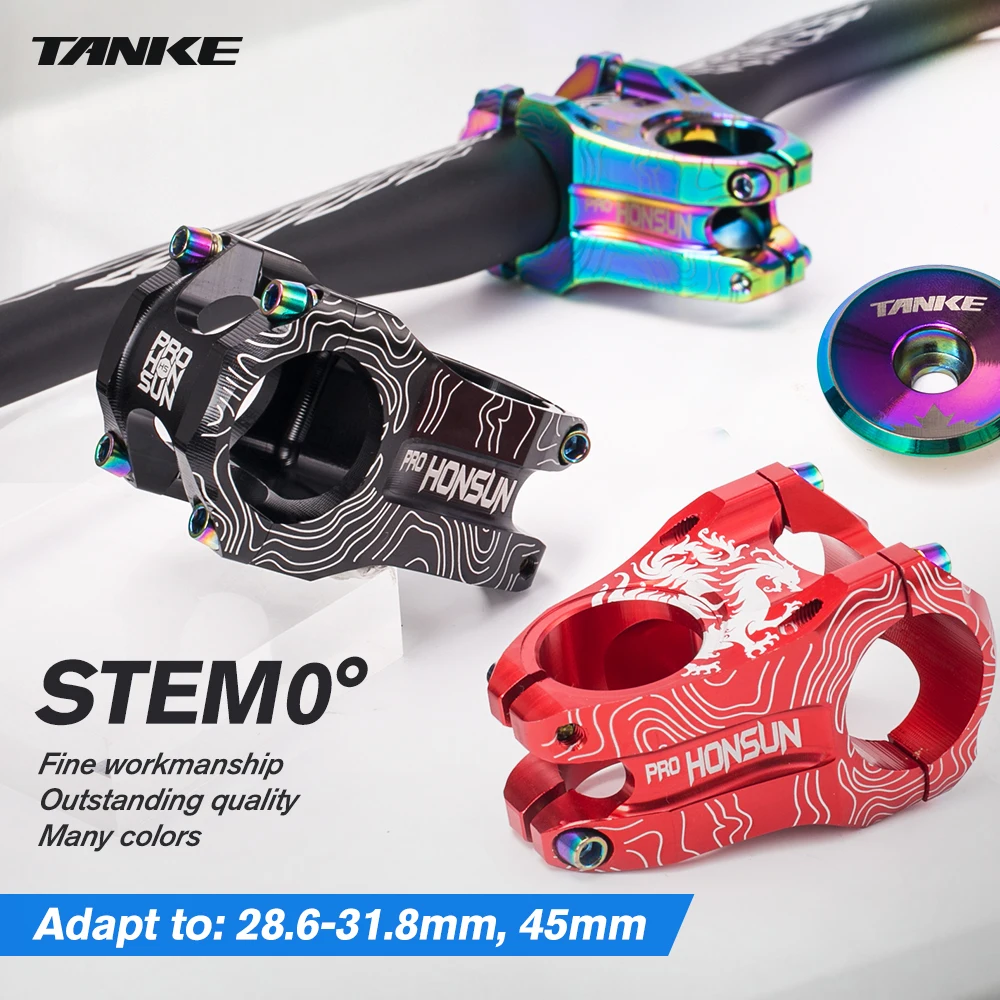Bicycle Stem TANKE MTB Mountain Bike Stem Aluminum Alloy Ultralight High strength Short 31.8&times;28.6MM Bicycle CNC Stem DH/AM/XC Parts Table 565