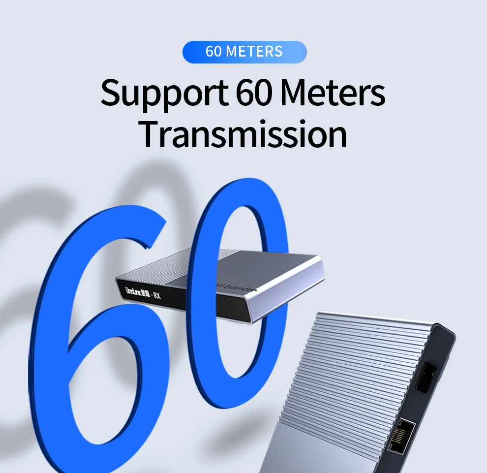 Unnlink 60 м HDMI удлинитель с локальным выходом FHD 1080P@ 60 Гц CAT6/7 сетевой LAN RJ45 Ethernet ИК передача для ТВ проектора монитор