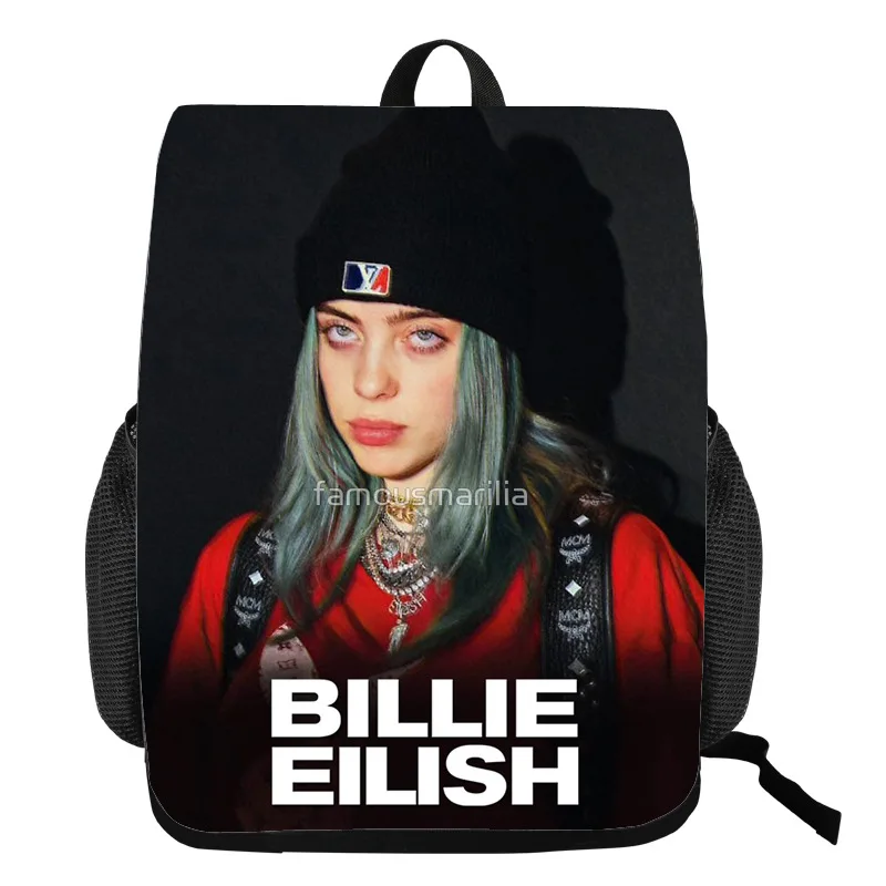 Billie Eilish Bagpack Подростковая распылитель ранцевого типа для с искусственного меха, сумочка, добавить свой комментарий elish портфели джинсовый пенал для мальчиков и для девочек рюкзак для путешествий - Цвет: 11