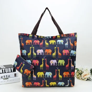 

Large Capacity Zipper Bag Folding Shopping Bag Fashion Simple Cloth Bag One Shoulder Portable Storage Bag Hand Bag