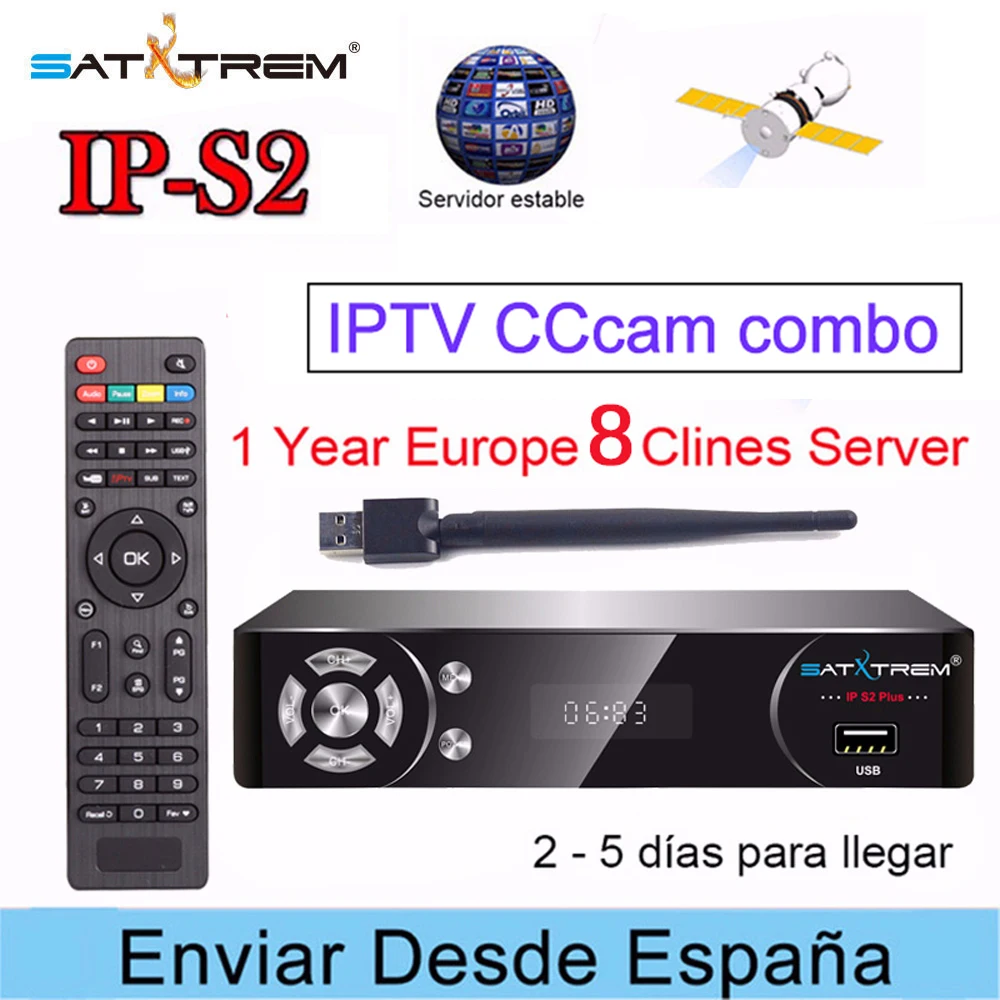 Satxtrem IPS2 Plus IP ТВ спутниковый ресивер DVB-S2 Full HD 1080p с USB WiFi Cam Receptor ТВ цифровой комбо декодер