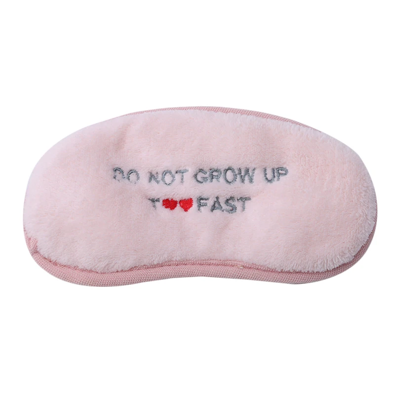 light pink Мода милый мультфильм вышивка сна маска для глаз заполняющий солнцезащитный козырек путешествия релаксации - Цвет: light pink