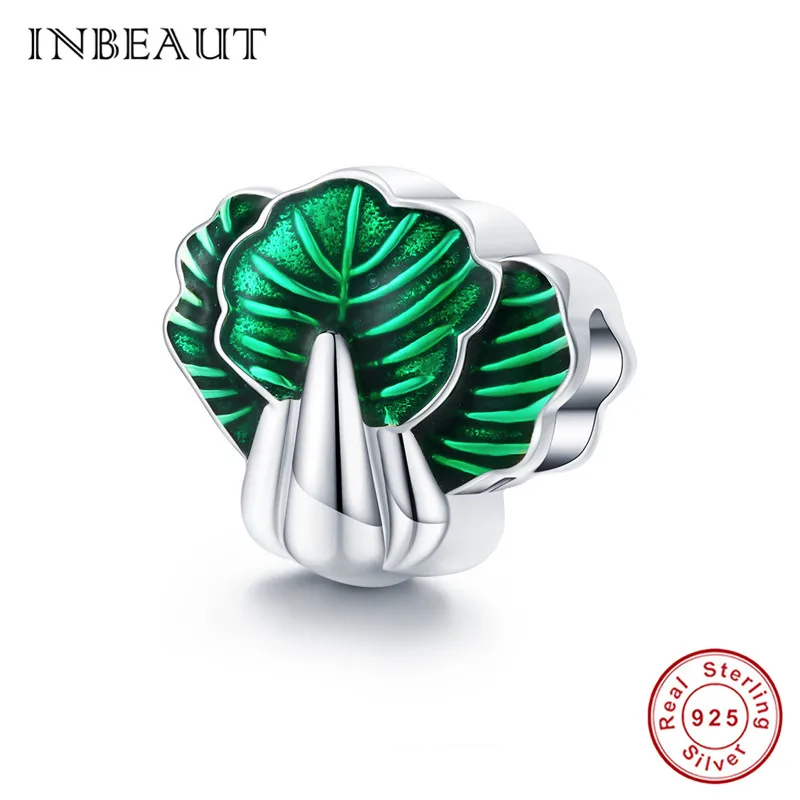 INBEAUT настоящий воздушный шар автомобиля талисманы fit Pandora браслет 925 пробы Серебряная капуста Карп Сердце CZ безопасности цепи бусины - Цвет: sc1412