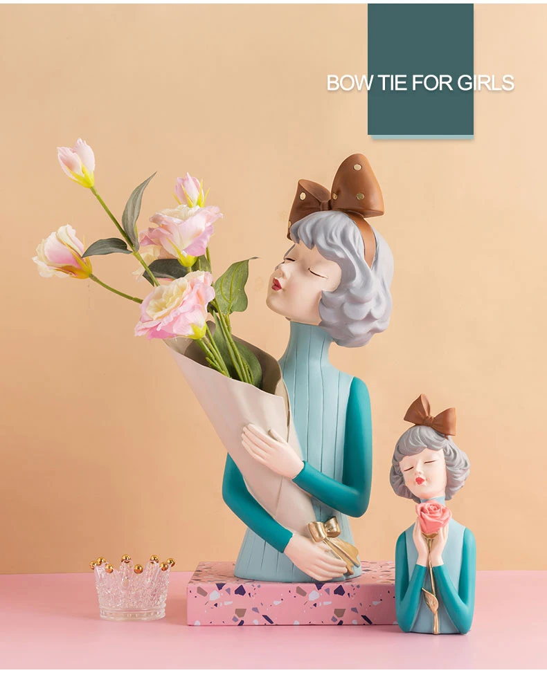 Statue deco,Statue d'art moderne en résine pour fille magnifique