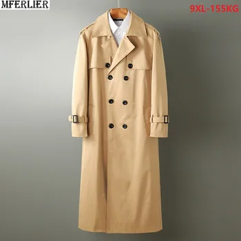 

high quality winter Korea style long trench men england style trench jackets plus size 5XL 6XL 7XL 8XL 9XL mans coat 140KG 150KG