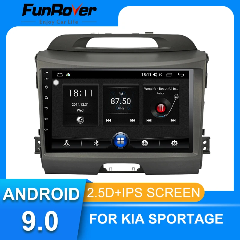 

Funrover For KIA sportage 2011-2015 android 9.0 Car Radio Multimedia Player autoradio Navigation GPS 2 din 2.5D IPS 9inch no dvd