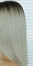 Cinta para extensiones de cabello humano, cinta adhesiva ombré Natural de color negro a gris, doble cara, trama de piel, extensiones de cabello humano