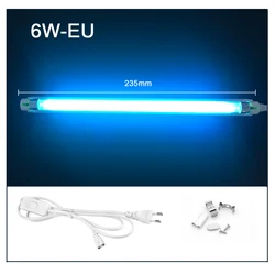 Dual Voltage Ultraviolet Sterilization Quartz Lamp with UVC Bactericidal LED Technology - 6W With EU Plug (220V)