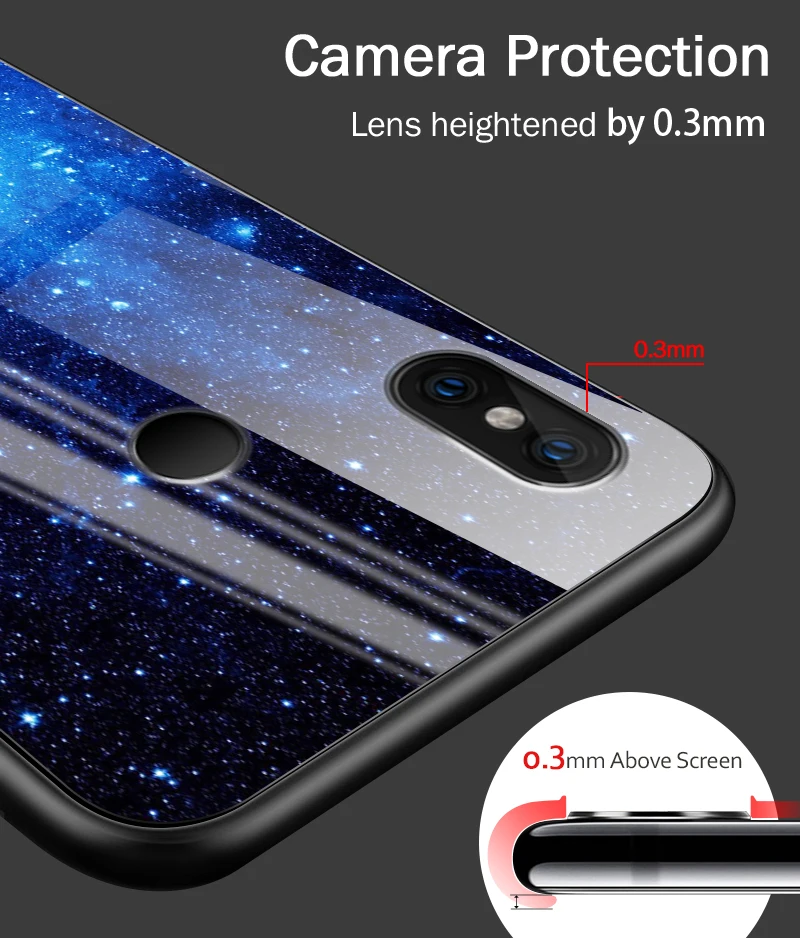 Чехол из закаленного стекла для Xiaomi 6X5X8 9 SE A1 A2 удобный телефонный футляр для Redmi Note 4x 5A 6 7 Pro Prime TPU Защитный Жесткий Чехол