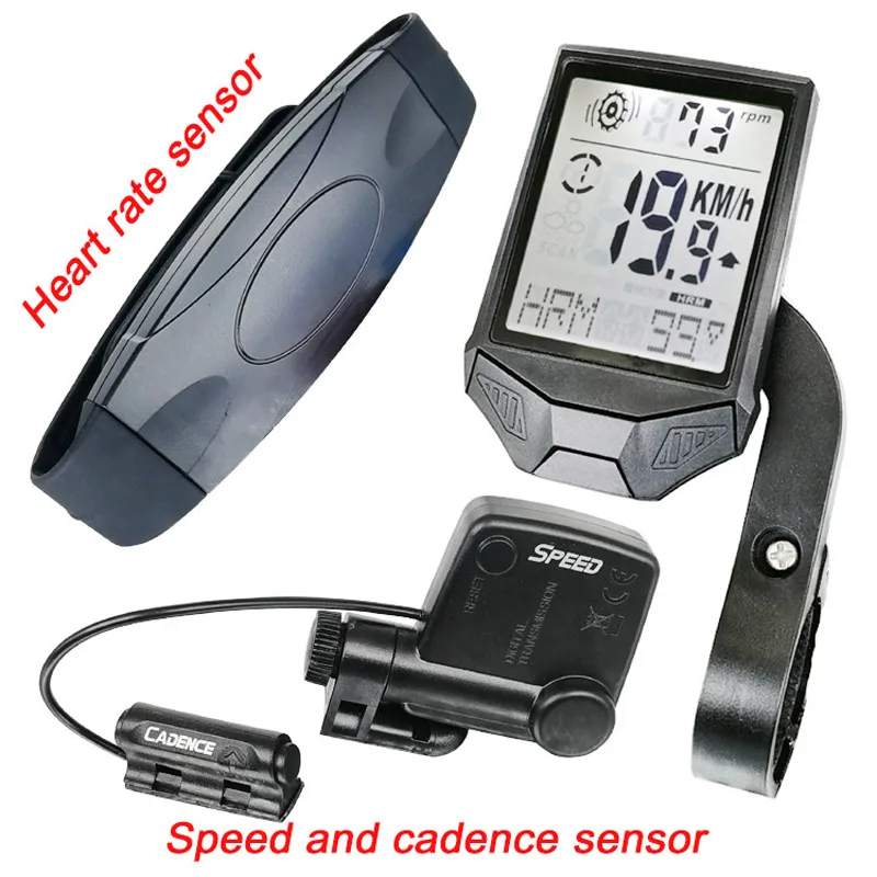 

New Multifunctional Wireless Bicycle tachometer, Heart Rate Bicycle Computer, Cadence Cycle Computer, Nightlight, Waterproof