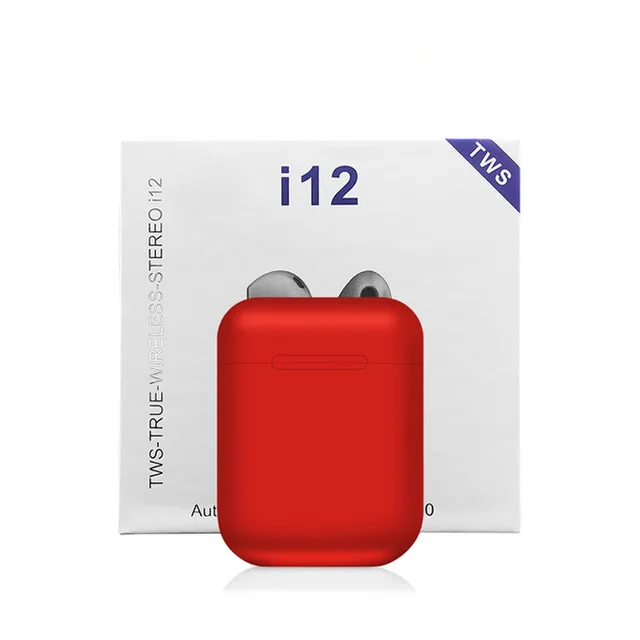 i12 Red i12 TWS, беспроводные наушники, мини наушники, Bluetooth 5,0, для iPhone, samsung, xiaomi, не i7s, i9s, i11, i20, i30, i200 - Цвет: i12 Red
